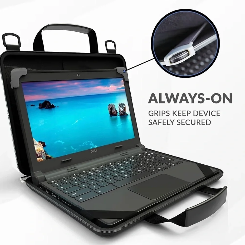 NEW ÜZBL Black Laptop Case with Secure Grips 13-14 inch
